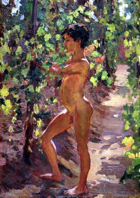 Carleton E.Watkins Study for Boys picking grapes at Capri Germany oil painting art
